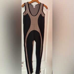 LOVE J Black and Brown Sleeveless & Seamless Jumpsuit - S/M